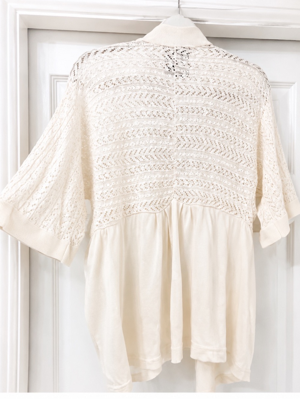 Absolutely Creative Worldwide Vintage Boho Knit Cardigan Cream Large Nordstrom - Picture 3 of 4